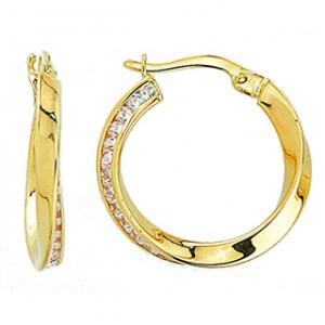 Gold earrings 10kt, AR40-27